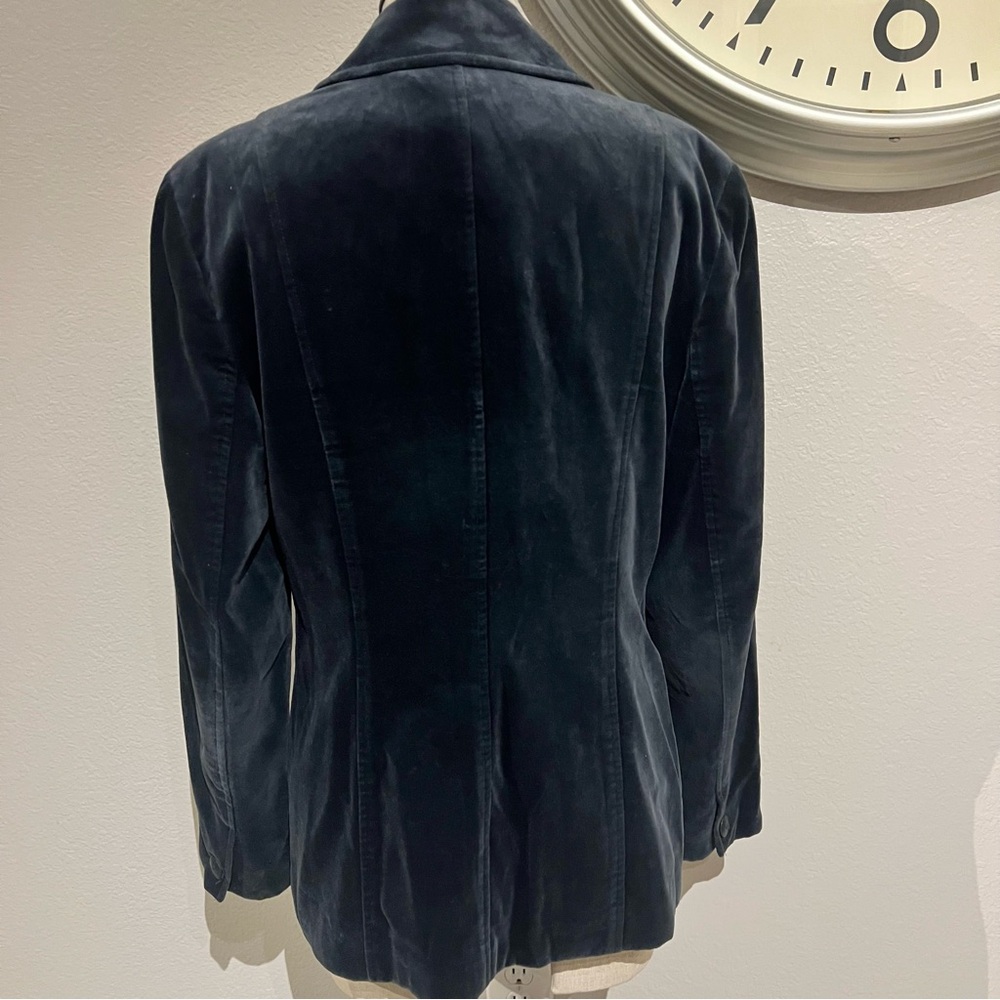 Ann Taylor Navy Velvet Pea Coat - Picture 2 of 4